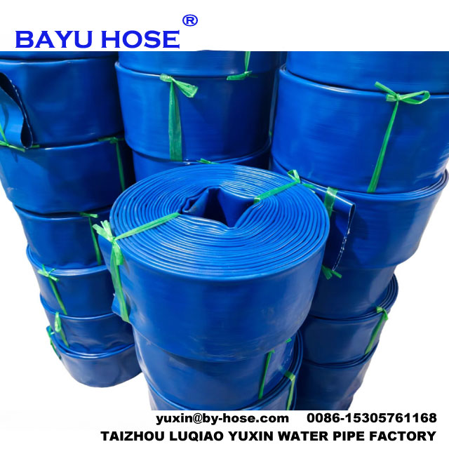 5 Inch Blue Flexible Pvc Lay Flat Hose Water Discharge Pipe