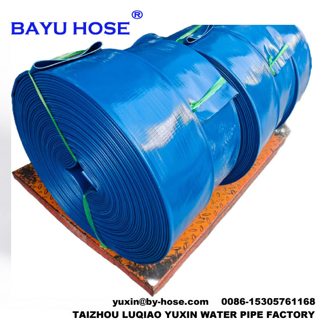 5 Inch Blue Flexible Pvc Lay Flat Hose Water Discharge Pipe
