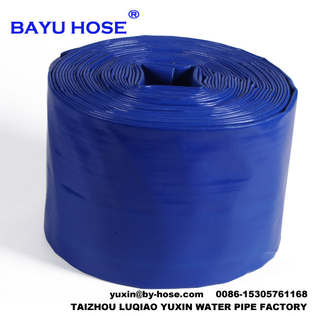 5 Inch Blue Flexible Pvc Lay Flat Hose Water Discharge Pipe