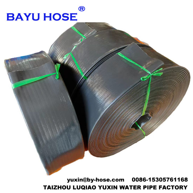 4 Inch Heavy Duty PVC Lay Flat Discharge Hose, 4 Bar Working Pressure, Flexible Pump Delivery Hose for Agriculture Irrigation & Construction Dewatering